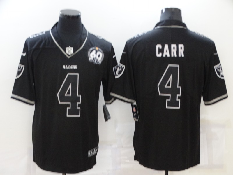 Men's Las Vegas Raiders #4 Derek Carr Black Shadow Vapor Limited Stitched Jersey Men's Las Vegas Raiders #4 Derek Carr Black Shadow Vapor Limited Stitched Jersey